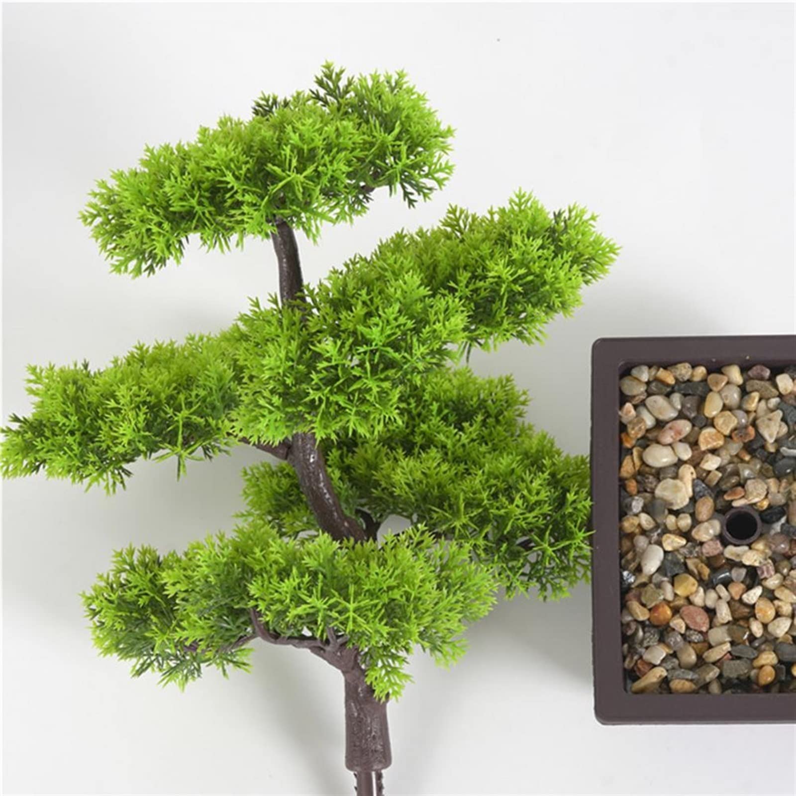 Bonsai Cipresso Artificiale Realistico In Vaso | Pianta Finta Sempreverde Per Interni/Esterni, Larghezza 28 Cm