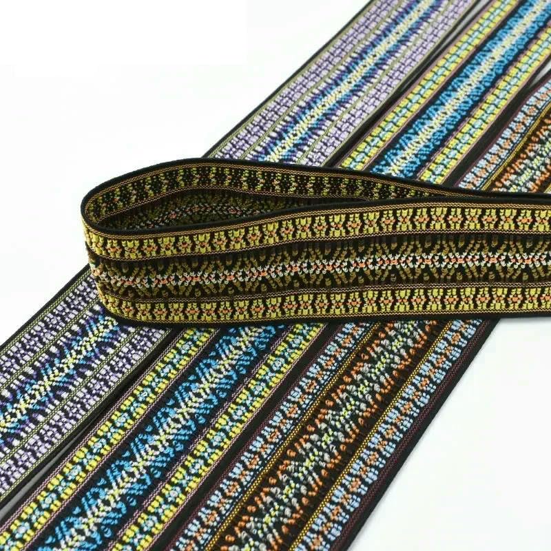 Cinta elástica de jacquard de colores de 2, 3 y 5 m (50 mm) para ropa, faldas, pantalones, cinturones, accesorios de costura DIY - 08-50 mm - N.° EB115-5 metros