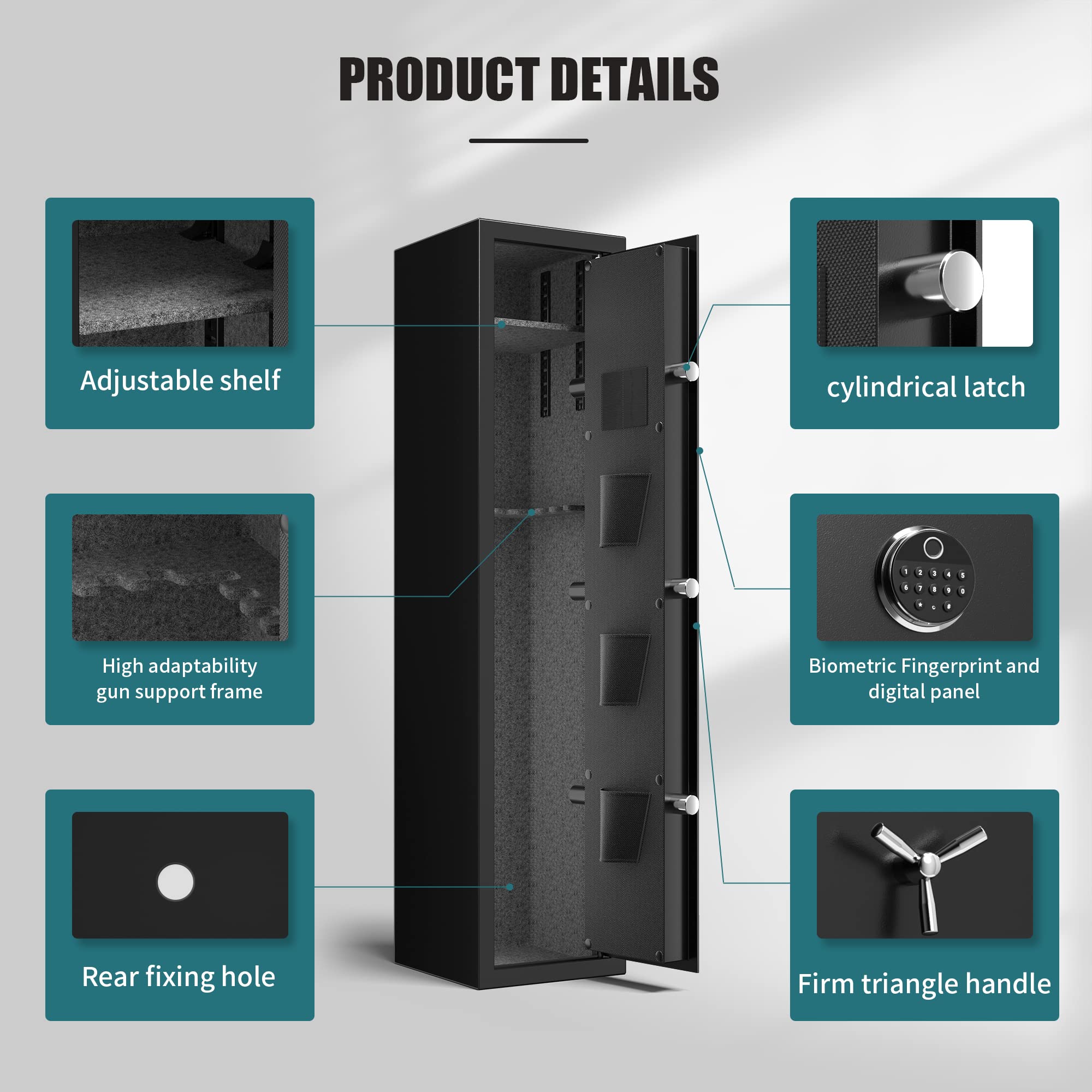 Buy HOLOJOY Biometric Rifle Safe Gun Safe for Rifles and Pistols Large