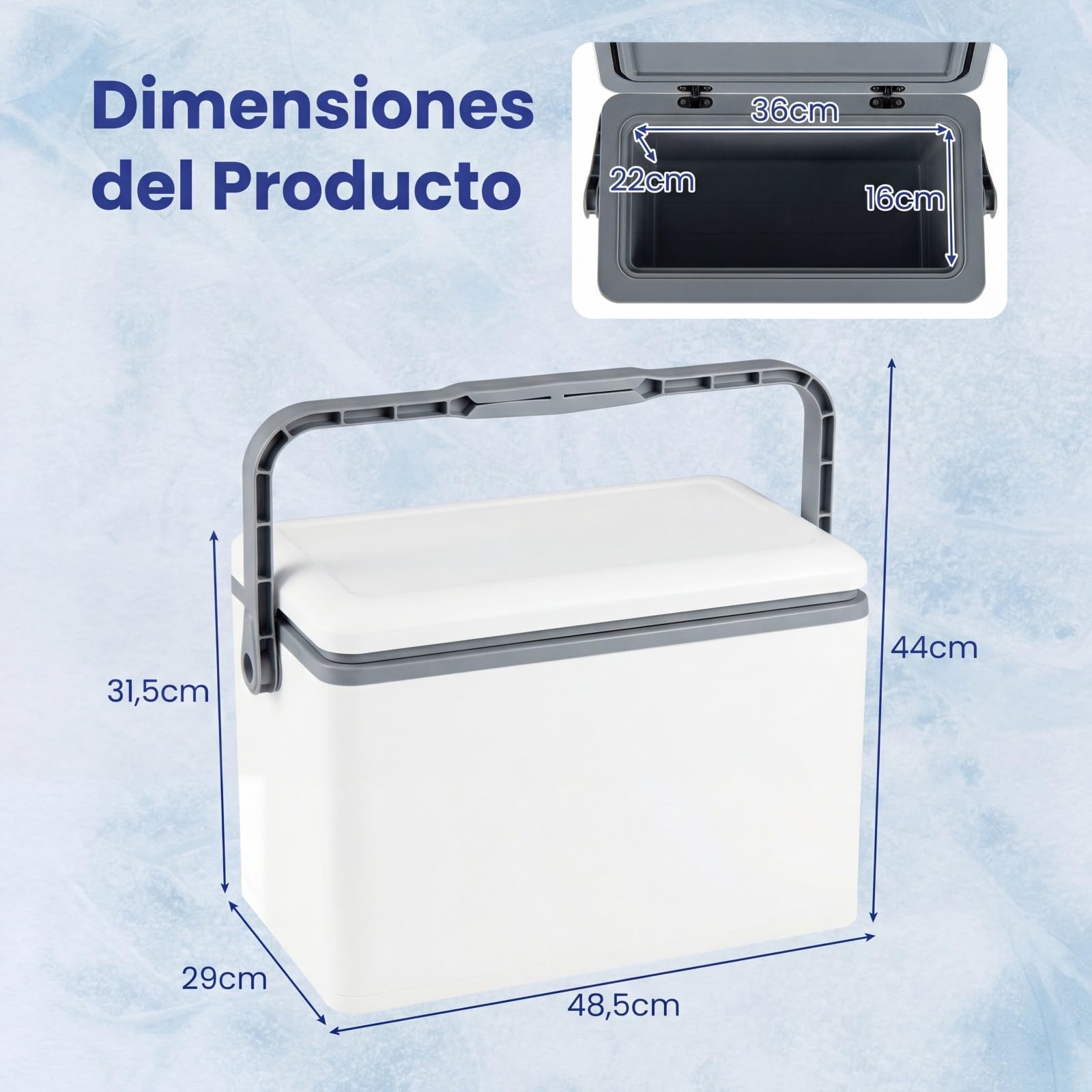 COSTWAY Nevera Portátil Rígida 12L, Nevera Térmica Moldeada por Inyección de 12 L con Asa de Fácil Agarre, Mantiene el Hielo hasta 3 Días, Cooler para Camping, Playa y Pesca, 48,5x29x31,5 cm