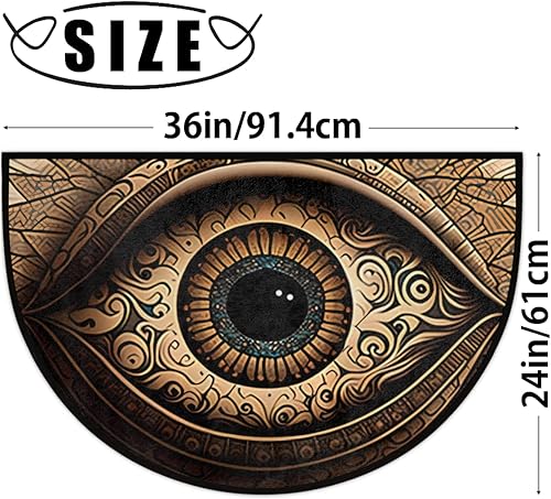Miniatura 3 de Tapete de baño de medio círculo de ojo malvado, tapete de microfibra absorbente para puerta de cocina, puerta de cocina, felpudo de bienvenida,