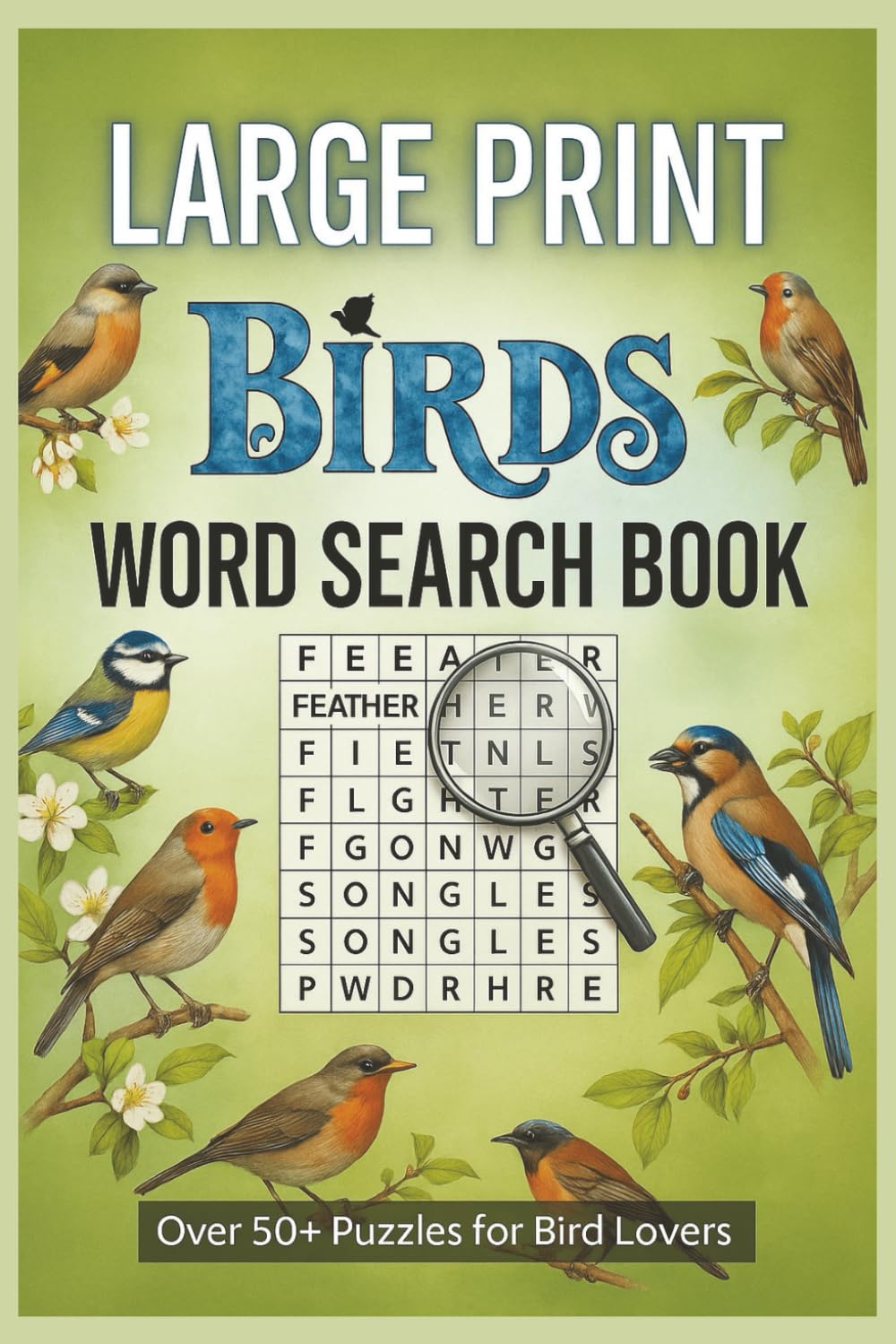 Large Print Birds Word Search Book: 50+ Relaxing Bird-Themed Word Searches | Beautiful Bird Names, Nature Terms & More | Large Print Brain Games for ... Moments. (Nature and Animals Puzzle Series)