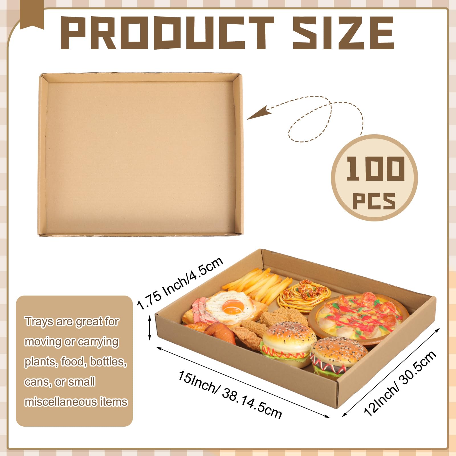 Maxdot 100 Stück Wellpappe, 38,1 x 30,5 x 4,4 cm, kleine und leichte Last, Umzugskartons, Großpackung für Pflanzen, Dosen, Flaschen, Verpackung, Lagerung, Transport, Büroorganisation