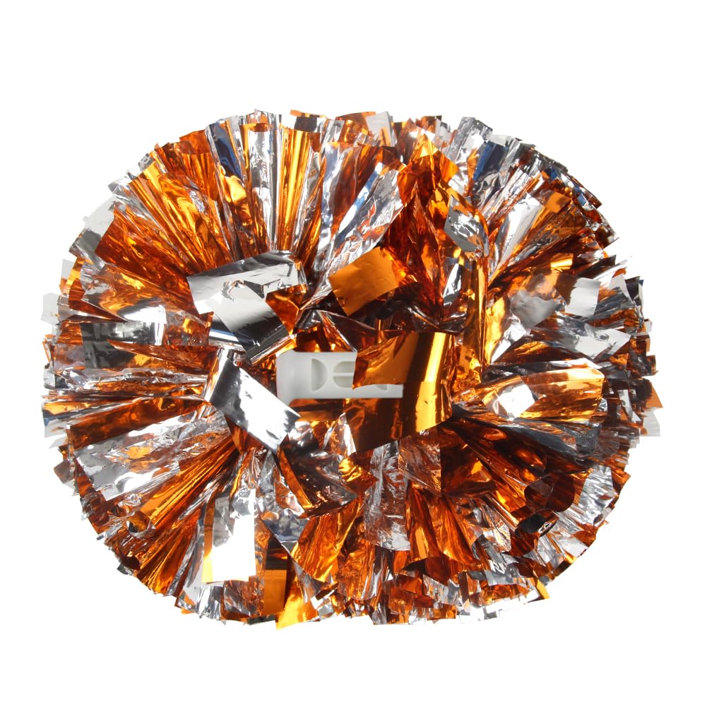 Lovecheer 2PCS/6PCS Metallic Pom Poms Cheerleading with Baton Handle Cheer Pompoms for Kids Adults Team Sports Spirit Party Cheering