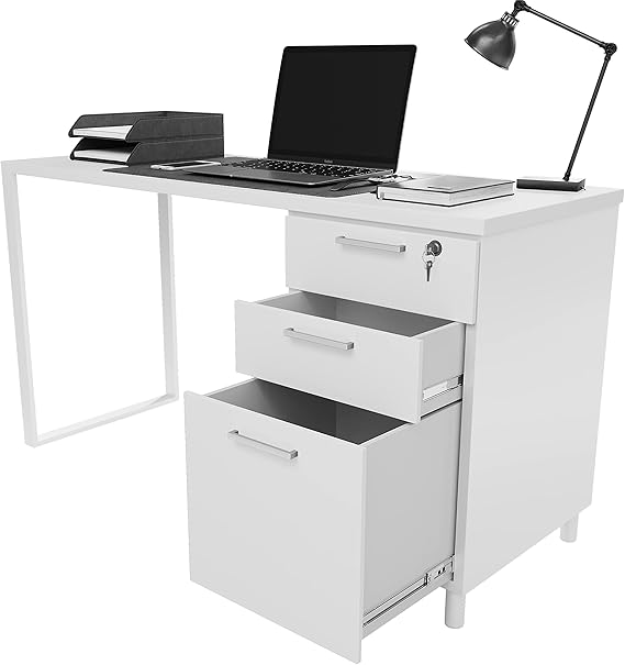 Milano Home Office Desk 47 Inch White/White Home Office
