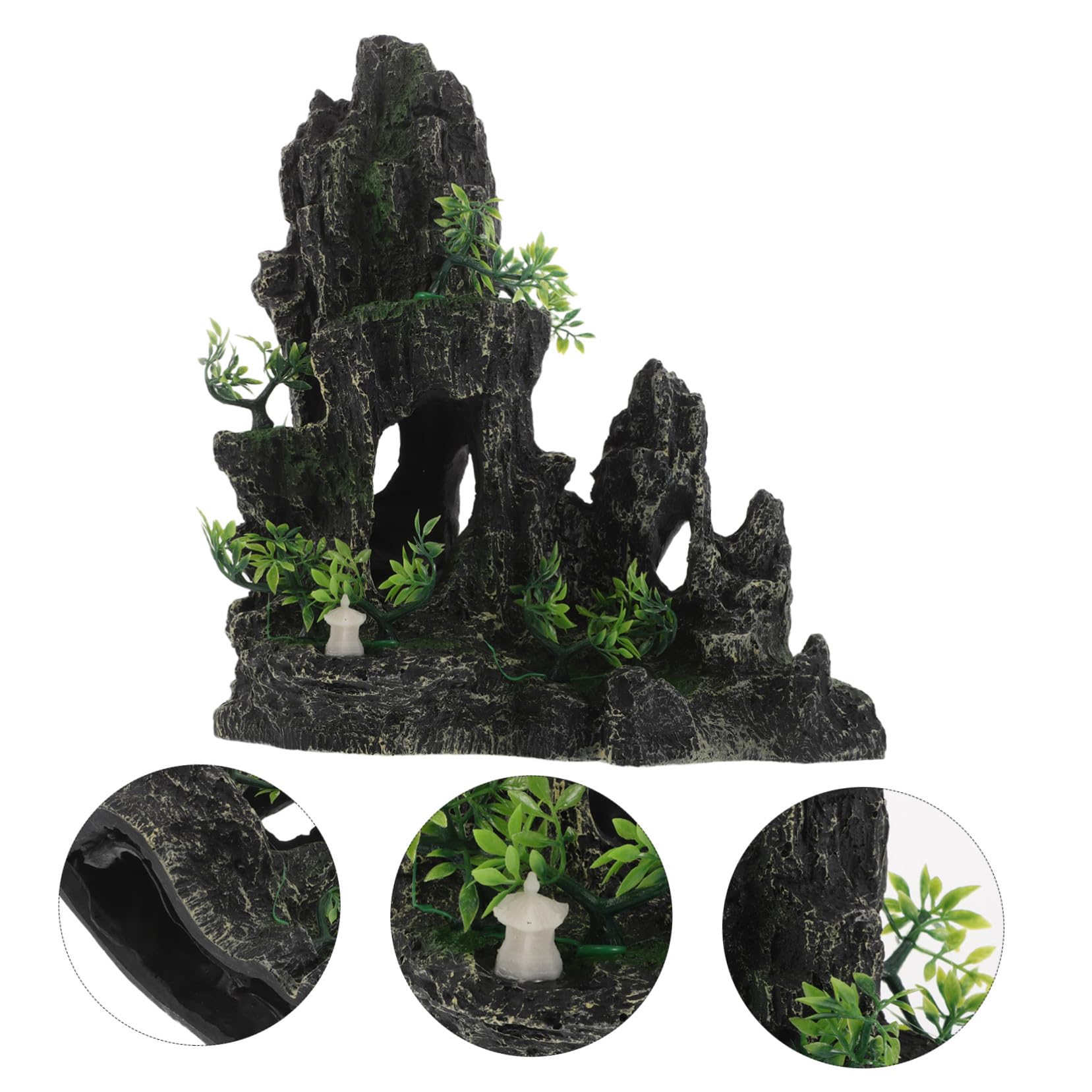 SUPVOX Aquarium Dekoration Resin Stein Höhle für Garnelen und Fische Sichere Versteckstelle Aquarium Landschaft Künstliche Felsen Deko für Fisch Garnelentank