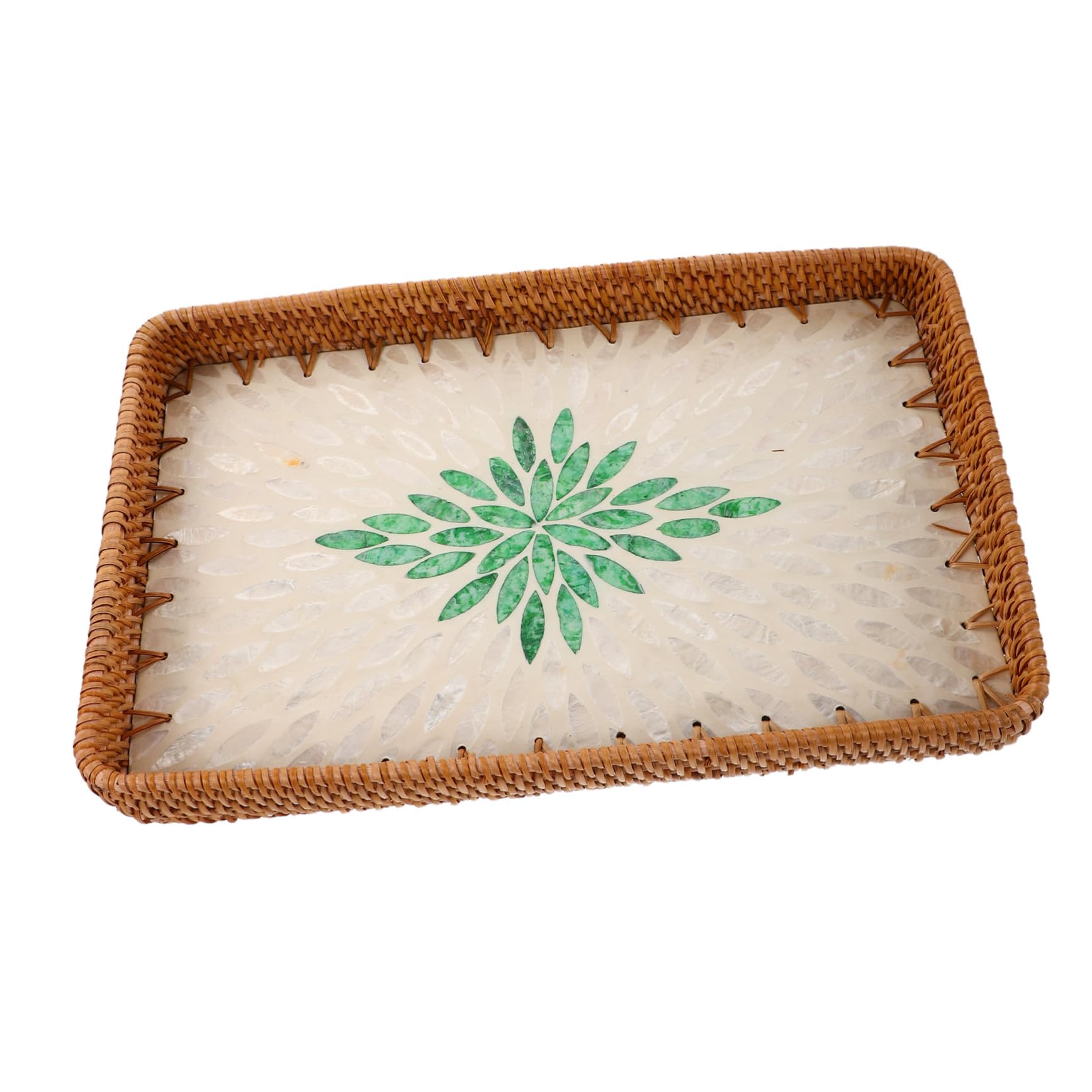 Plateau de rangement en rotin Veemoon pour serviettes de bain et cosmétiques