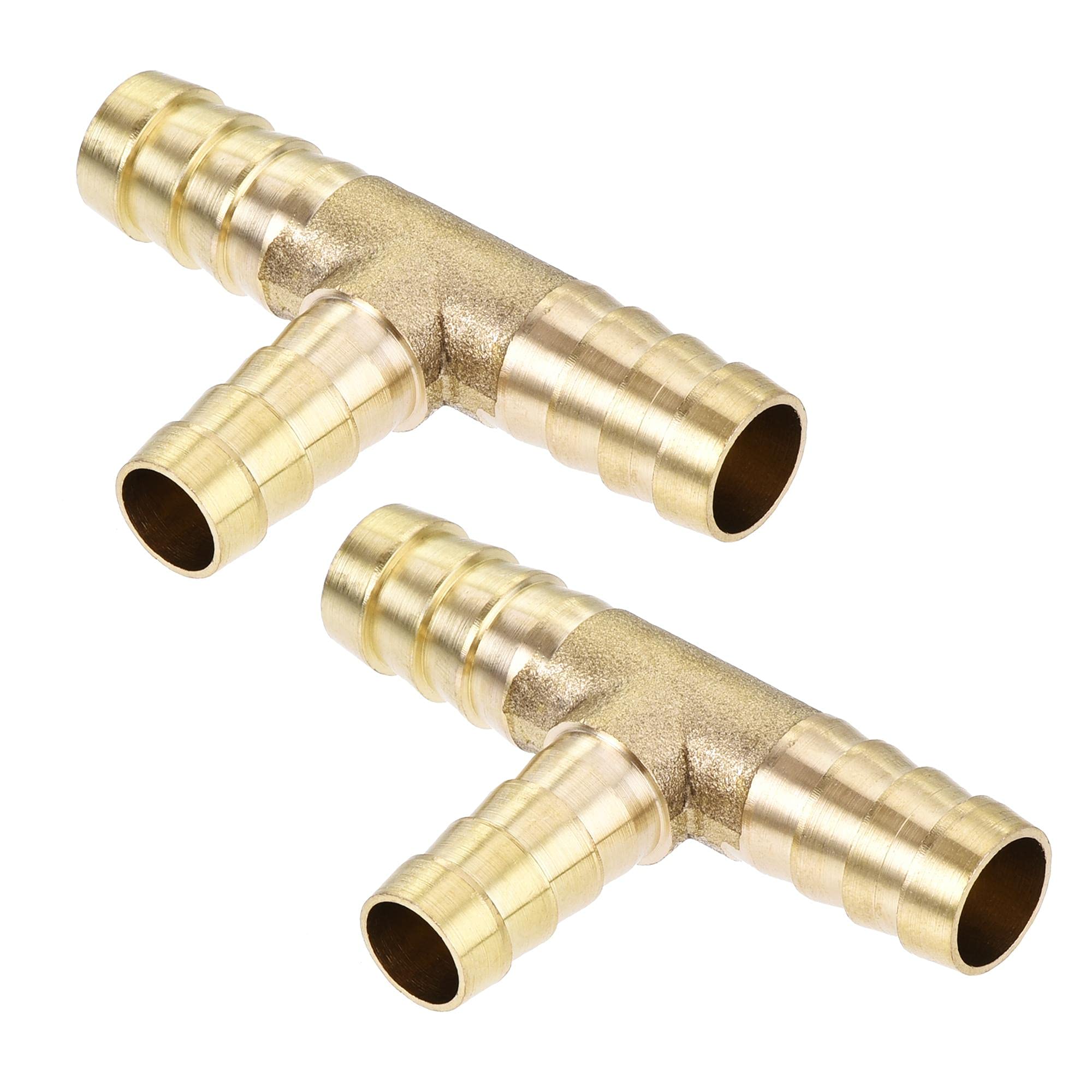 Conector de tubo de latón macizo resistente a la corrosión uxcell en T para conducción de fluidos