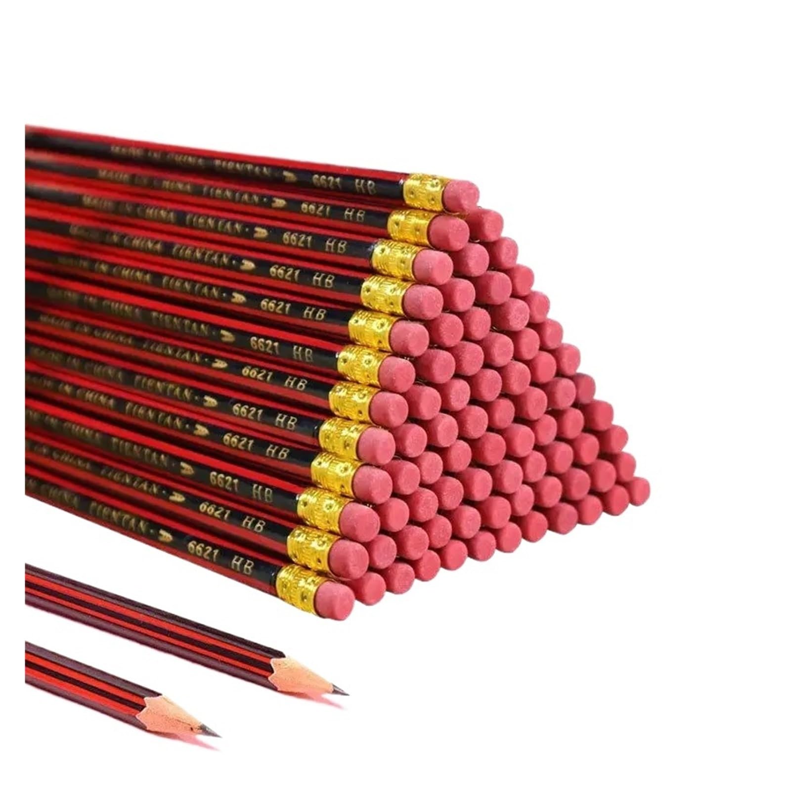 30/50/100 Stück Skizzenstift Holzbleistifte HB mit Radiergummi Zeichnen(HB 50pcs)