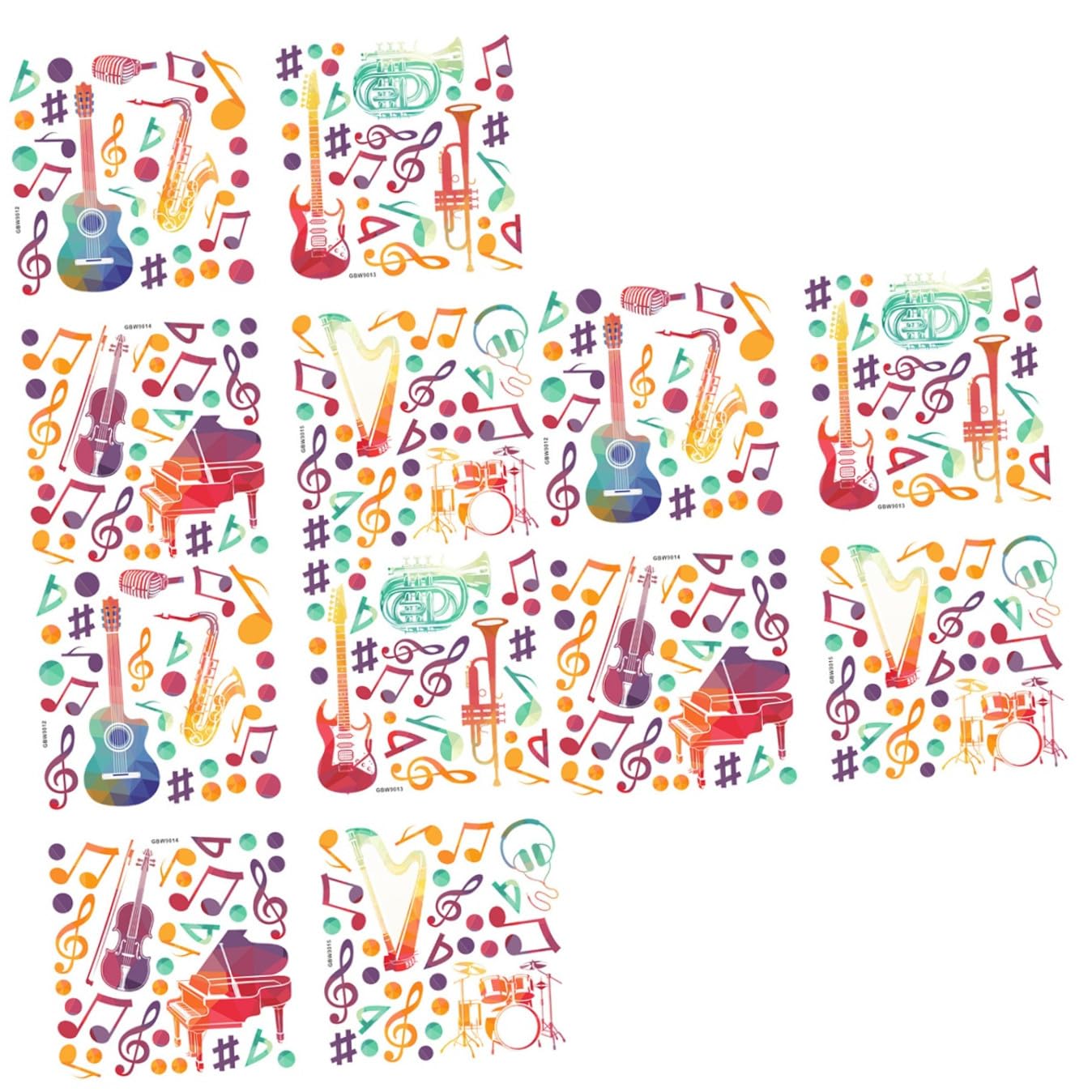 jojofuny 3 Set Adesivi Per Aule Di Musica Adesivo Per Aula Di Musica La Parete D'arte Aggrappa Stickers Camera Da Letto Adesivo Muro Adesivi Decorativi Con Note Musicali 4 Pezzi*3