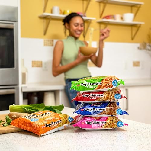 Vista 23 de Nissin Top Ramen - Sopa de fideos, salsa de soja, 3 onzas (paquete de 24)