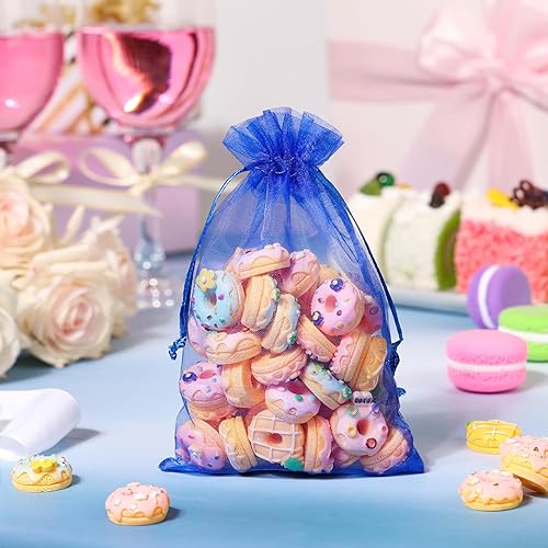 Miniatura 17 de Hopttreely 100 bolsas de organza transparente de alta calidad, bolsas blancas para recuerdos de boda, 4 x 4.72 bolsas de regalo de joyería