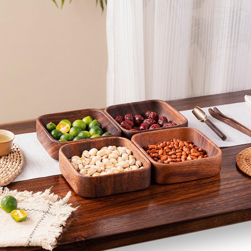 Saladier en bois de noyer EasyByMall, partagez des moments conviviaux autour d'un plat naturel