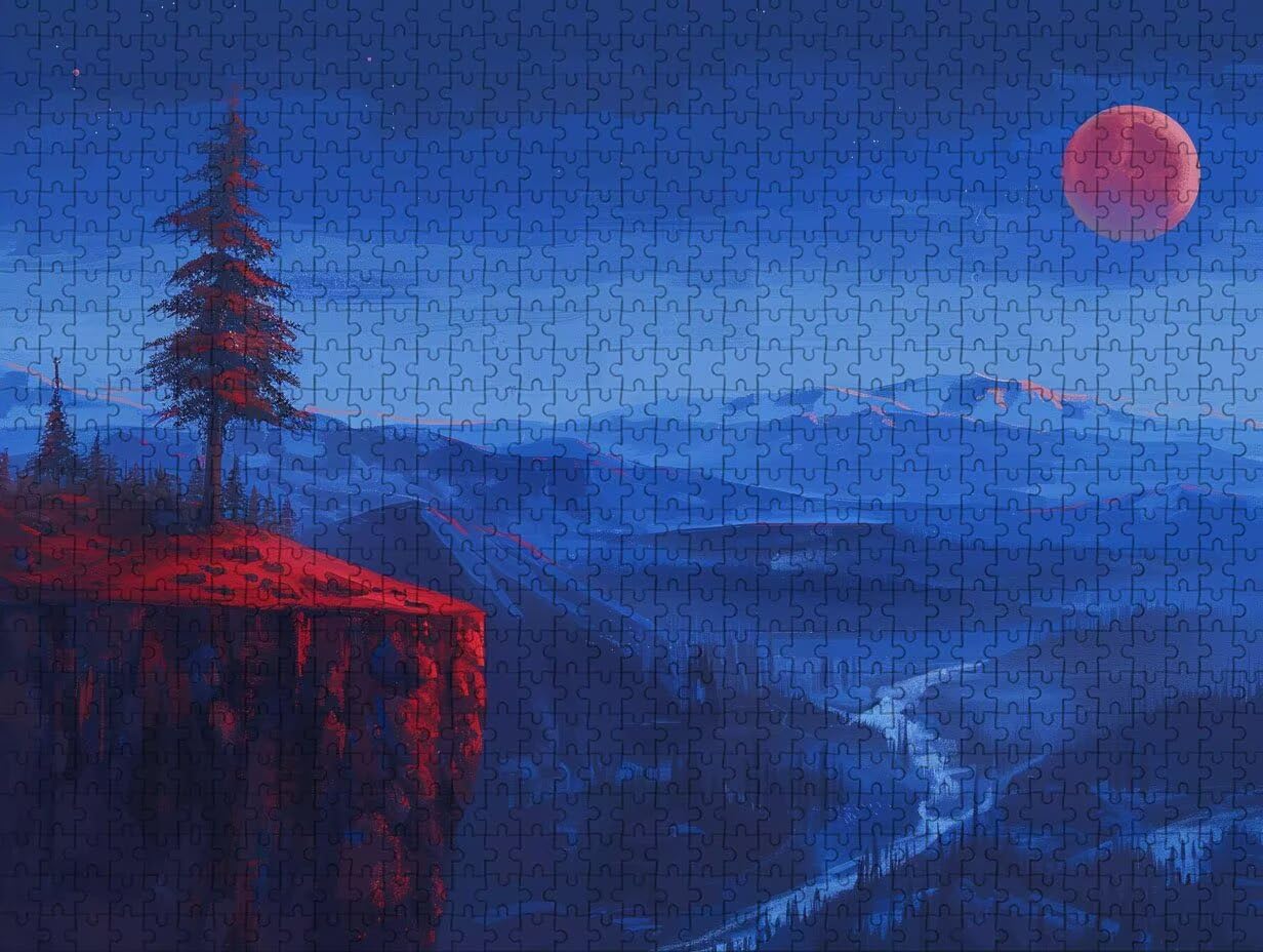 Puzzle 2000 elementów dla dorosłych, niebieskie, drewniane puzzle, 99 x 71 cm, części ściśle do siebie pasują, dla mężczyzn, kobiet, starszych seniorów, relaks i odstresowanie, prezenty, dekoracja