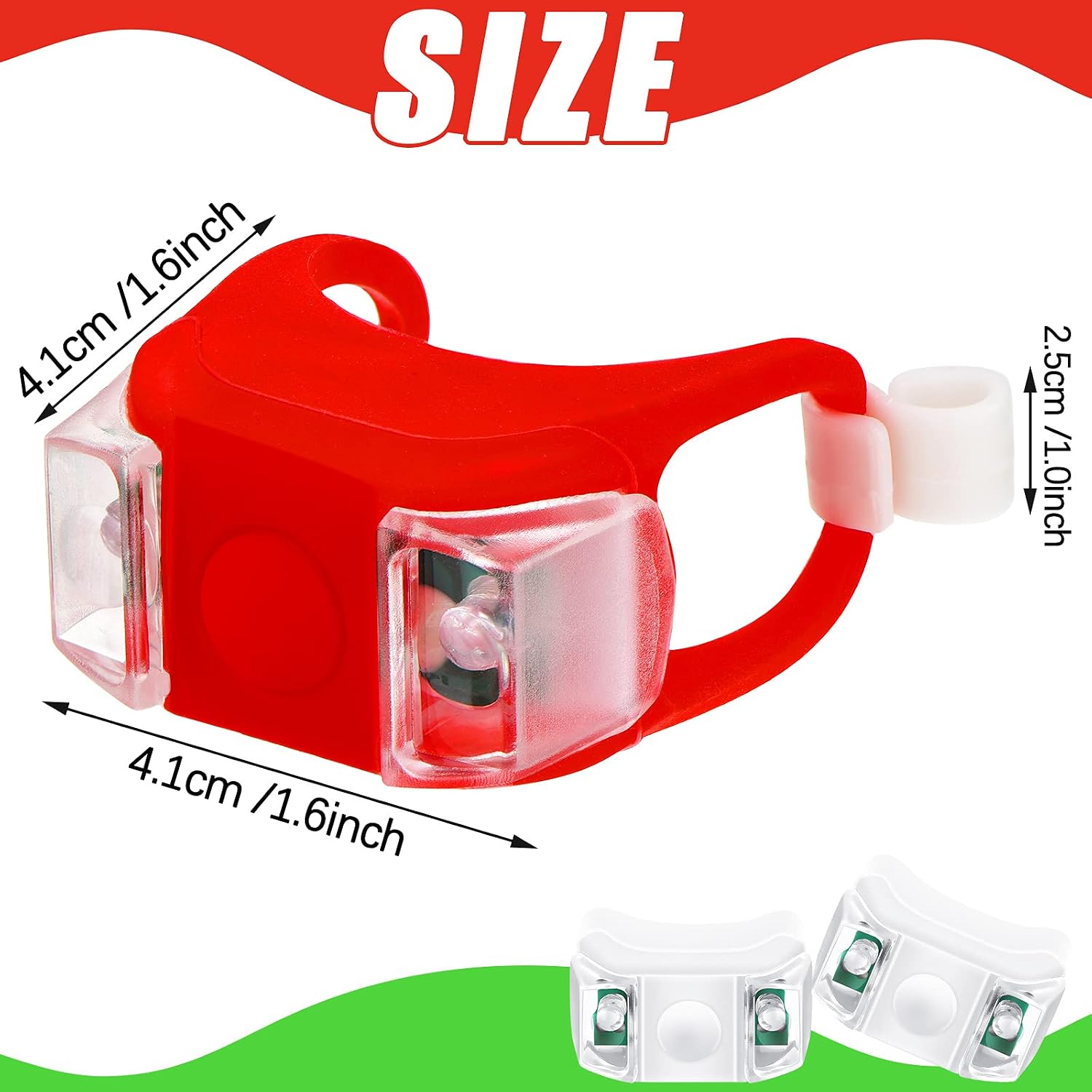 Mudder 4 Pieces Boat Bow Lights LED Boat Navigation Lights with 5 Pieces Button Batteries for Boat Kayak Pontoon Hovercraft Yacht Motorboat Bike Hunting Night Running Fishing (Red, Green, White)