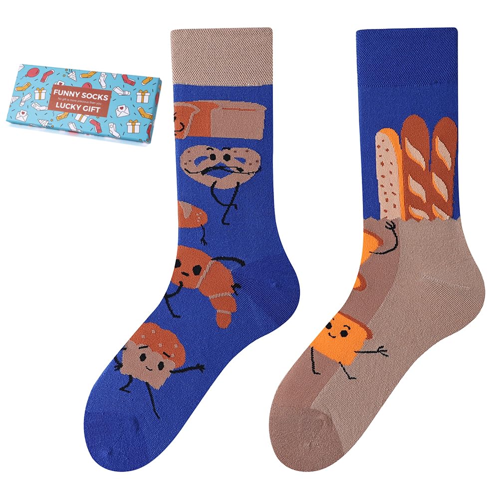 Calcetines Divertidos Unisex para Mujer y Hombre con Diseños Asimétricos en Par - Temas Animales, Comida, Fruta, Deporte y Arte en Algodón - Ideal para Regalos — view 51