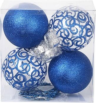 Amazon.co.jp: Sleetly ブルー クリスマスツリー 飛散防止 ボール