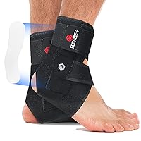 Vista 1 de Paquete de 2 tobilleras con estabilizadores laterales, soporte de esguince de tobillo para hombres y mujeres, recuperación de lesiones, alivio