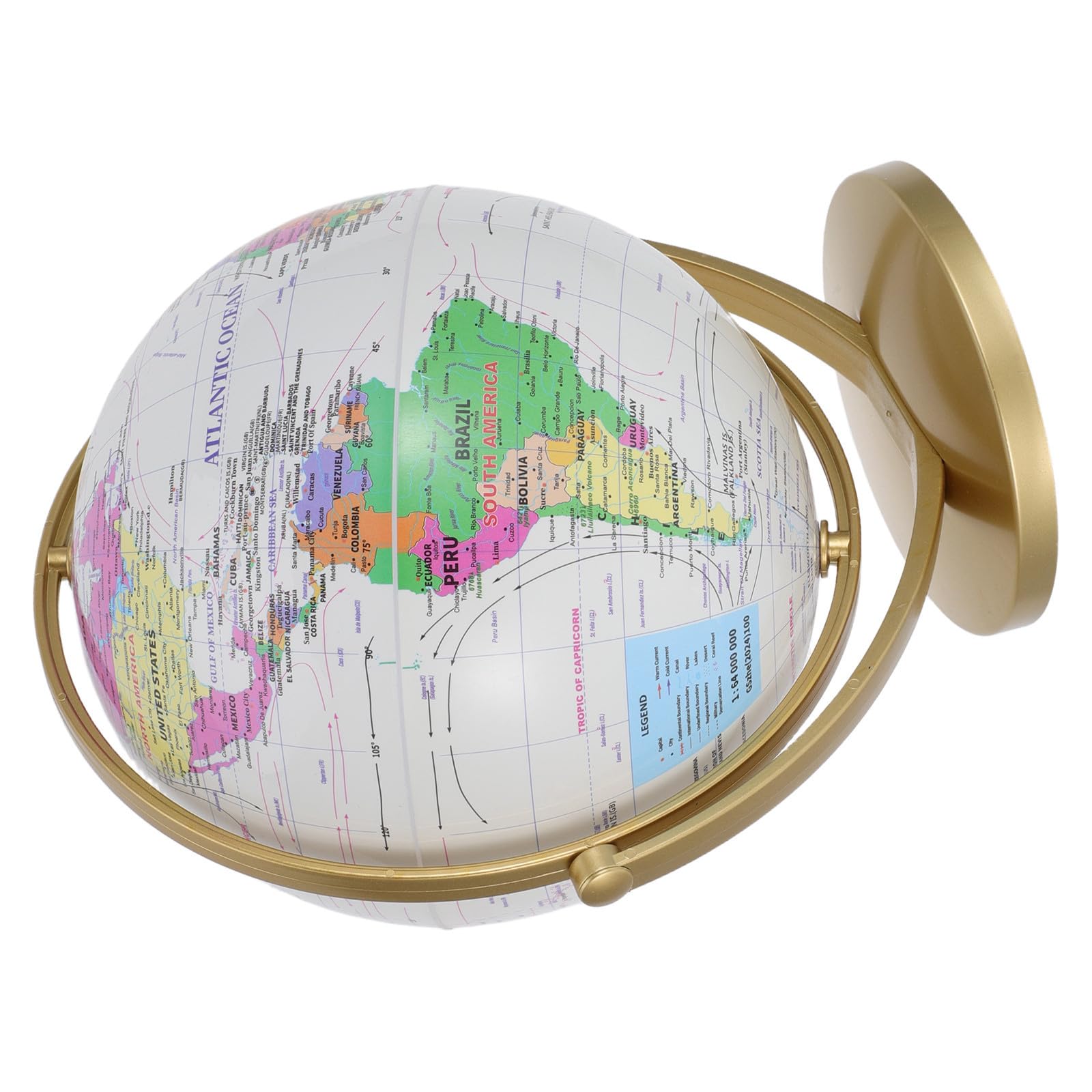 Globo Terráqueo Interactivo para Escritorio con Soporte Giratorio, Herramienta Didáctica de Abs y Pvc para Decoración Moderna en Aulas y Oficinas