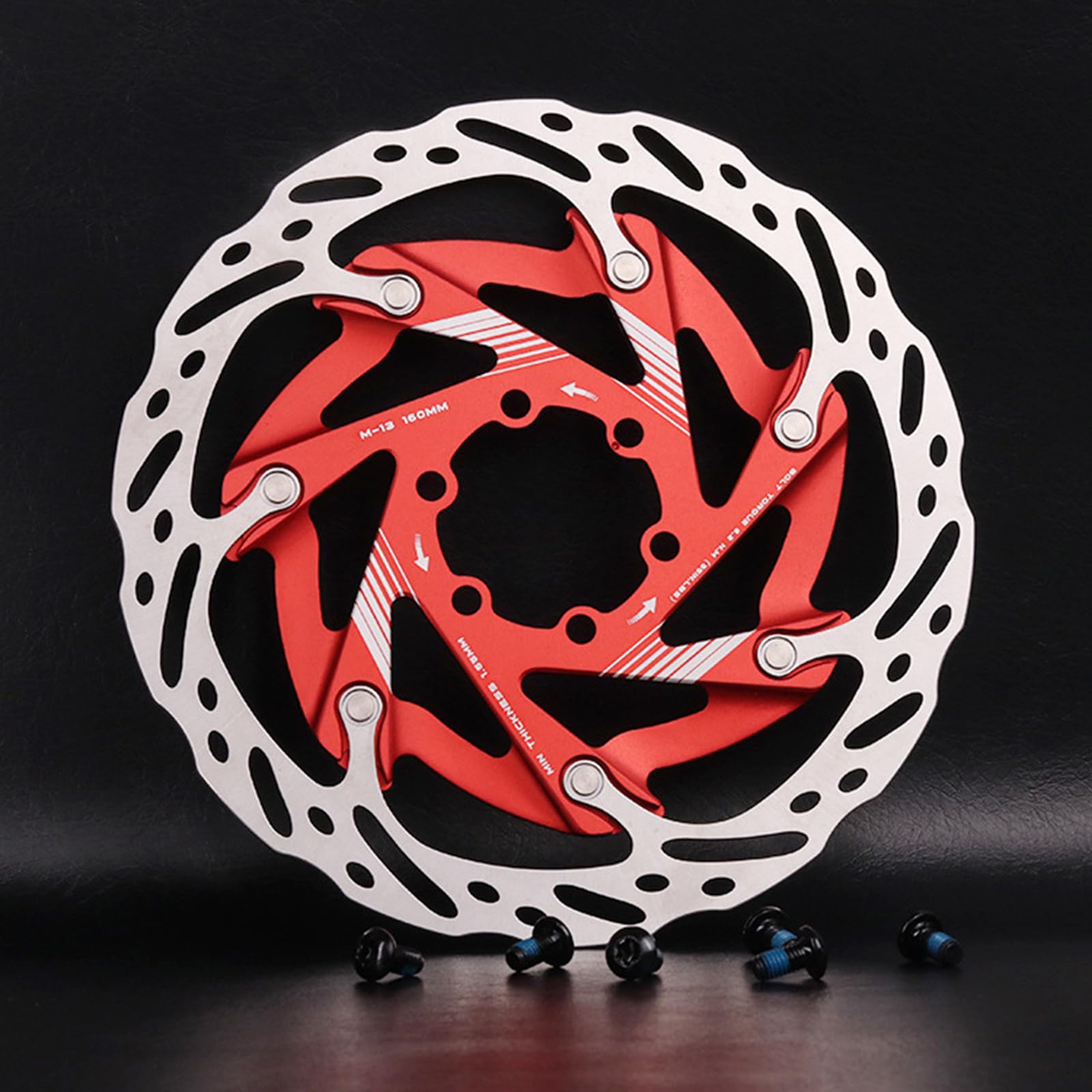 Rotors de Frein à Disque pour Vélo, Rotor de Frein à Disque Centerlock Acier de Vélo avec Couvercle Center Lock Dia Intérieur 26,8mm/1,06 po Dia Extérieur 44mm/1,73 po pour Vélos (160mm