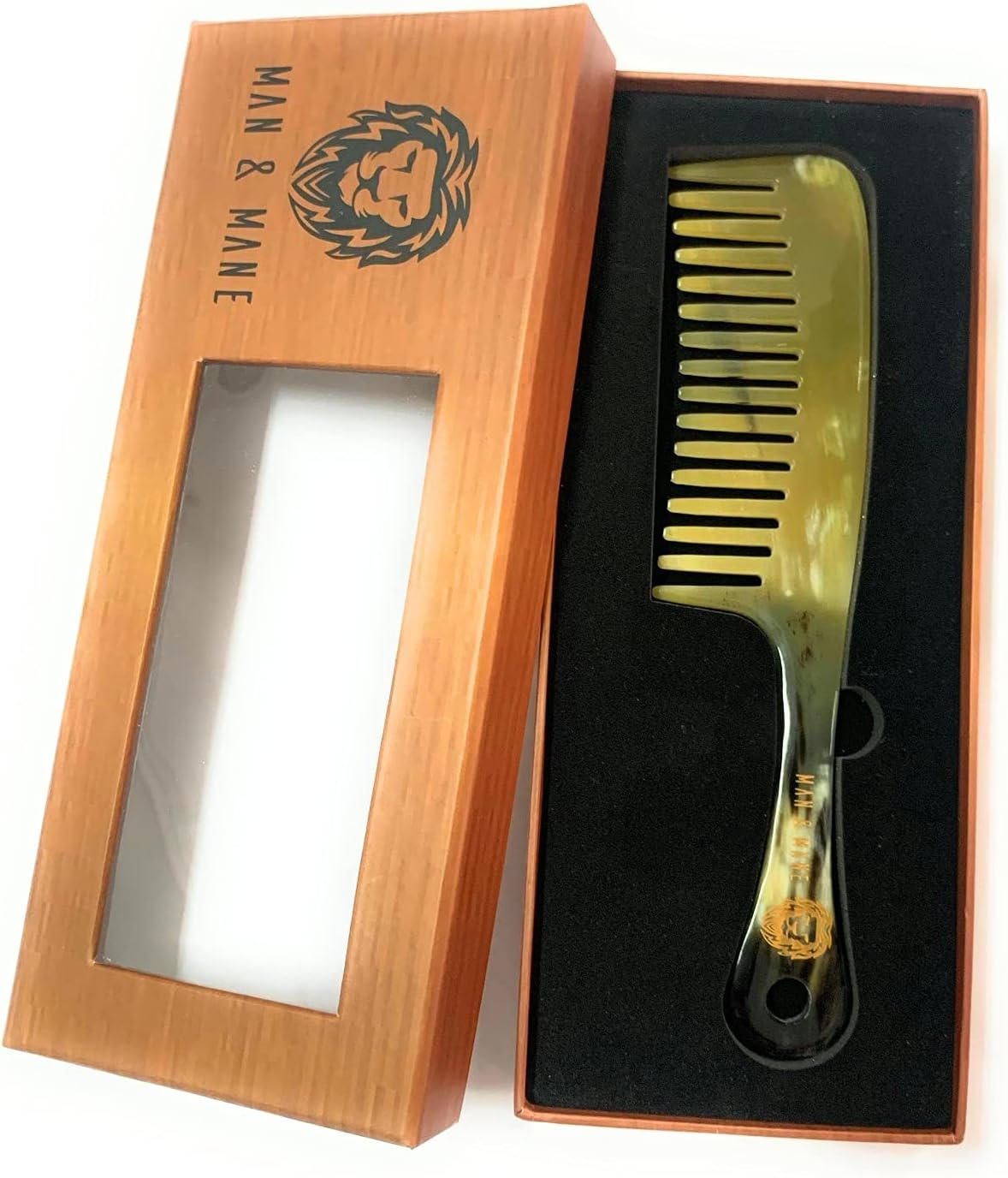 プレミアムハンドメイド100%オックスホーン帯電防止ワイドトゥースデタングリング&amp;スタイリングコーム レディース&amp;メ