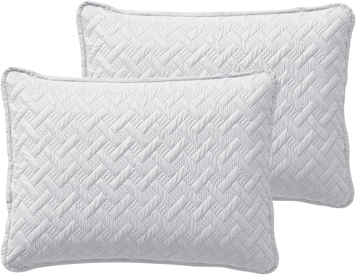 VCNY Home Nina Basketweave 3-Piece Bedding Set, King, White image 5