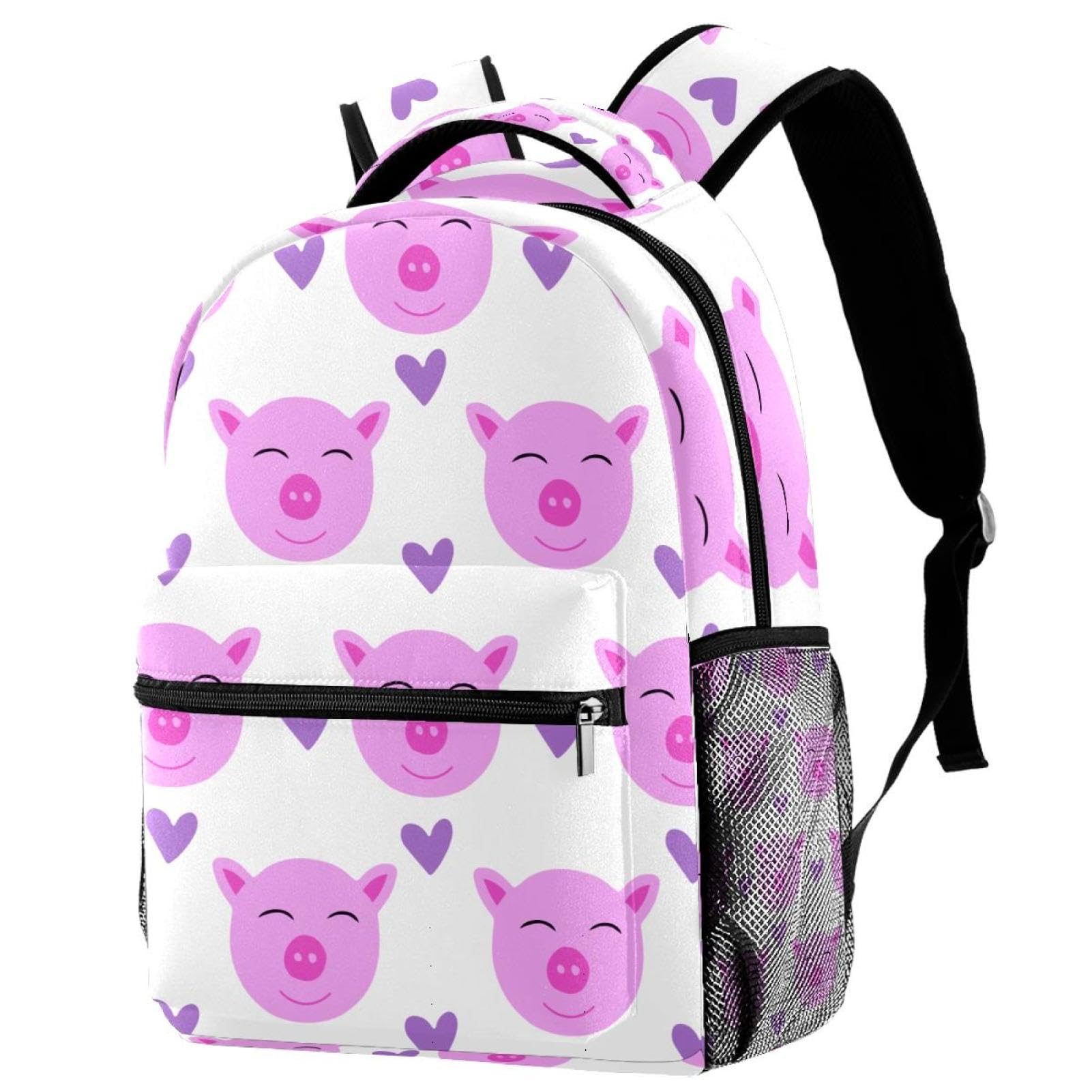 Sac à dos d'école motif cochon multicolore et ultra résistant - 7