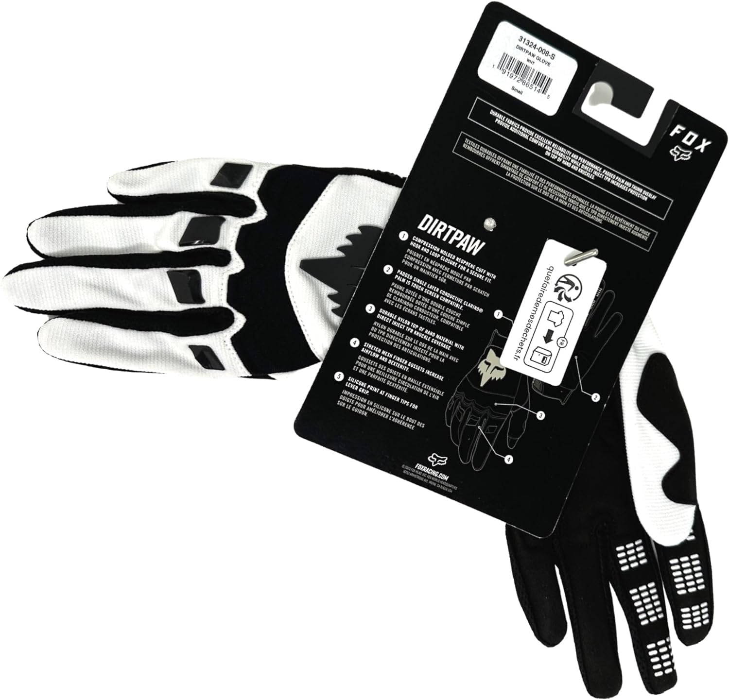 Fox Dirtpaw Glove Fahrrad MTB I Ebike I Racing I Dirt I BMX I MX Moto Cross I Langfinger I Knöchelschutz I gepolstert I Handschuhe