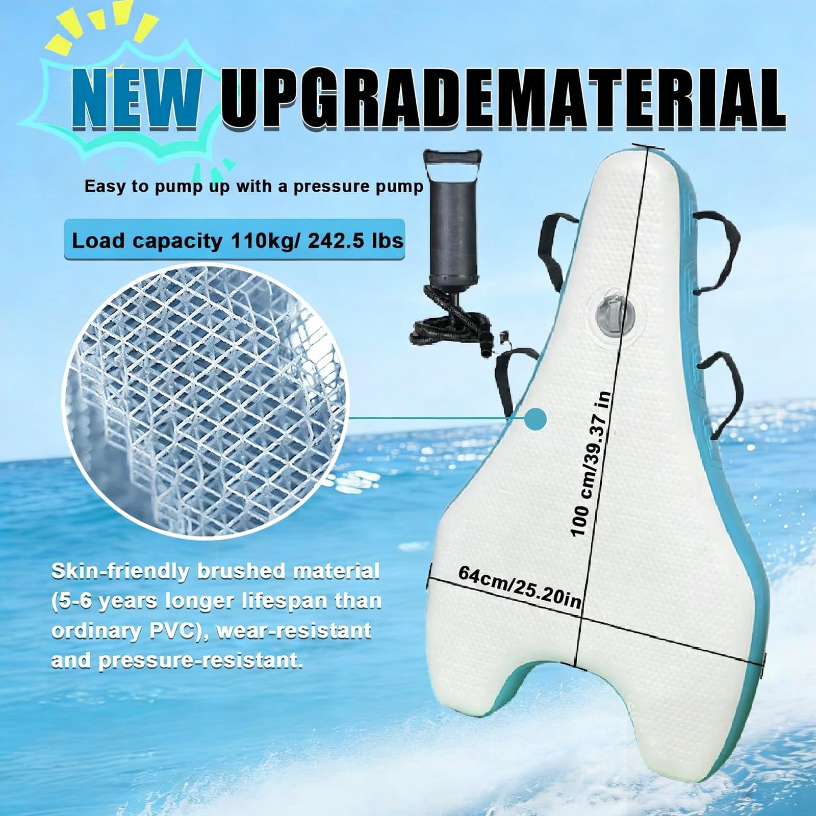 Tabla de surf eléctrica para adultos, tabla de bodyboard inflable motorizada con motor SUP de 500 W, modo doble, hélice subacuática, resistente al agua salada