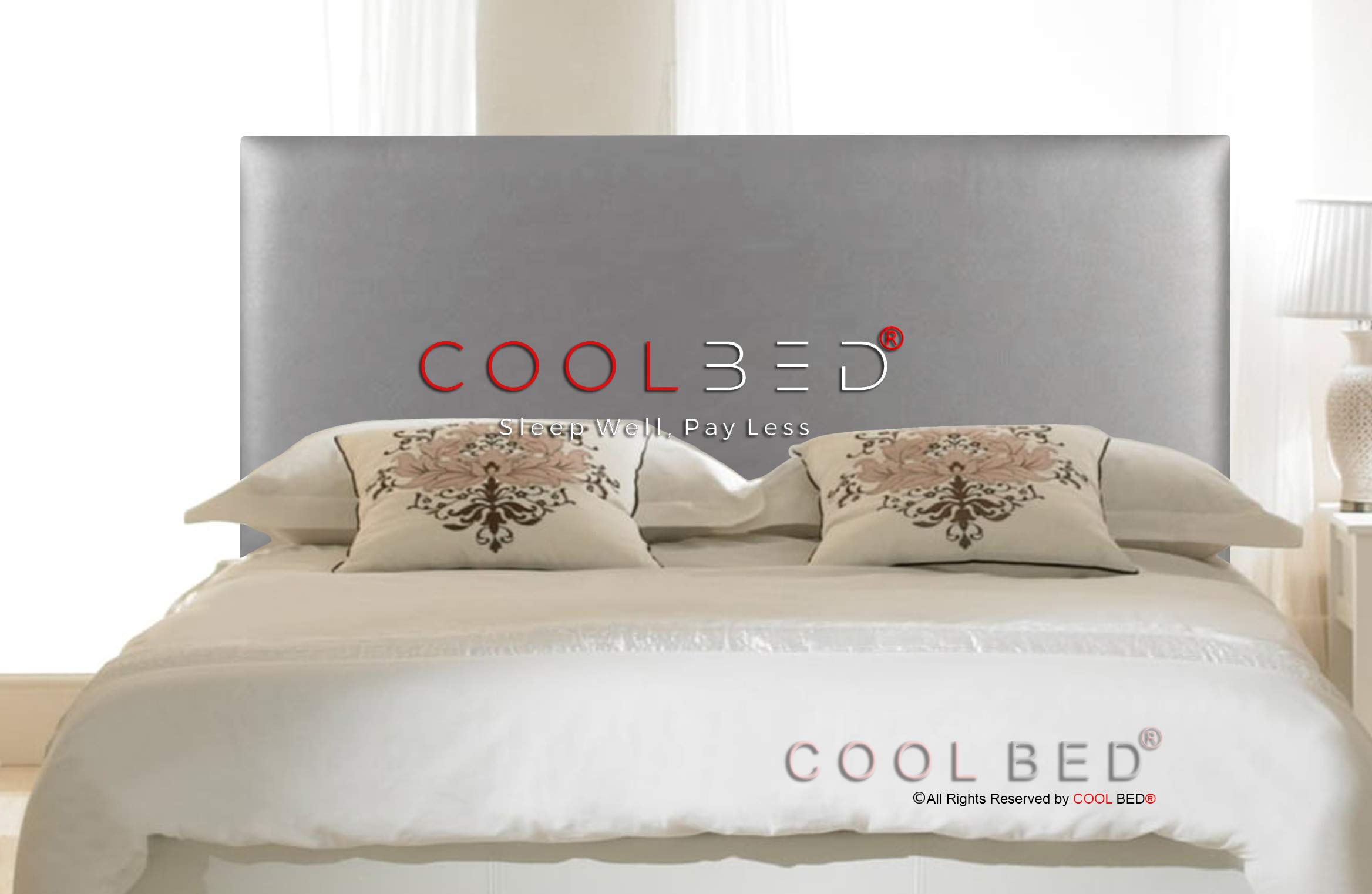 PLAIN FAUX LEATHER CHESTERFIELD HEADBOARD FOR DIVAN BED IN 20" AND 26" HEIGHT (DOUBLE - 4FT6, SILVER - 26" Inches)