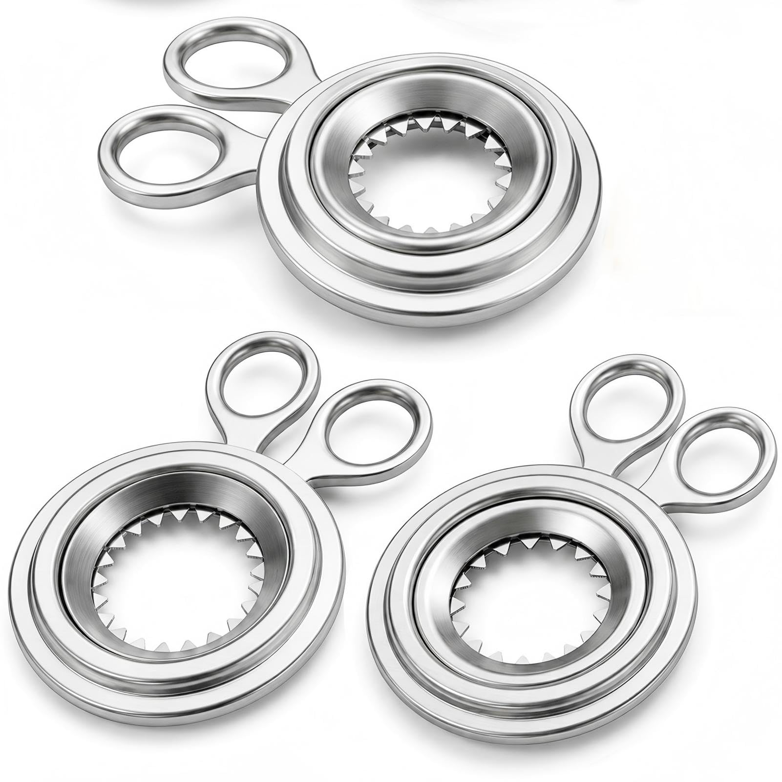 Cortador de Huevos de Acero Inoxidable, Abridor de Cáscara, Corta Huevos Cocidos para Cocina, 3 Piezas