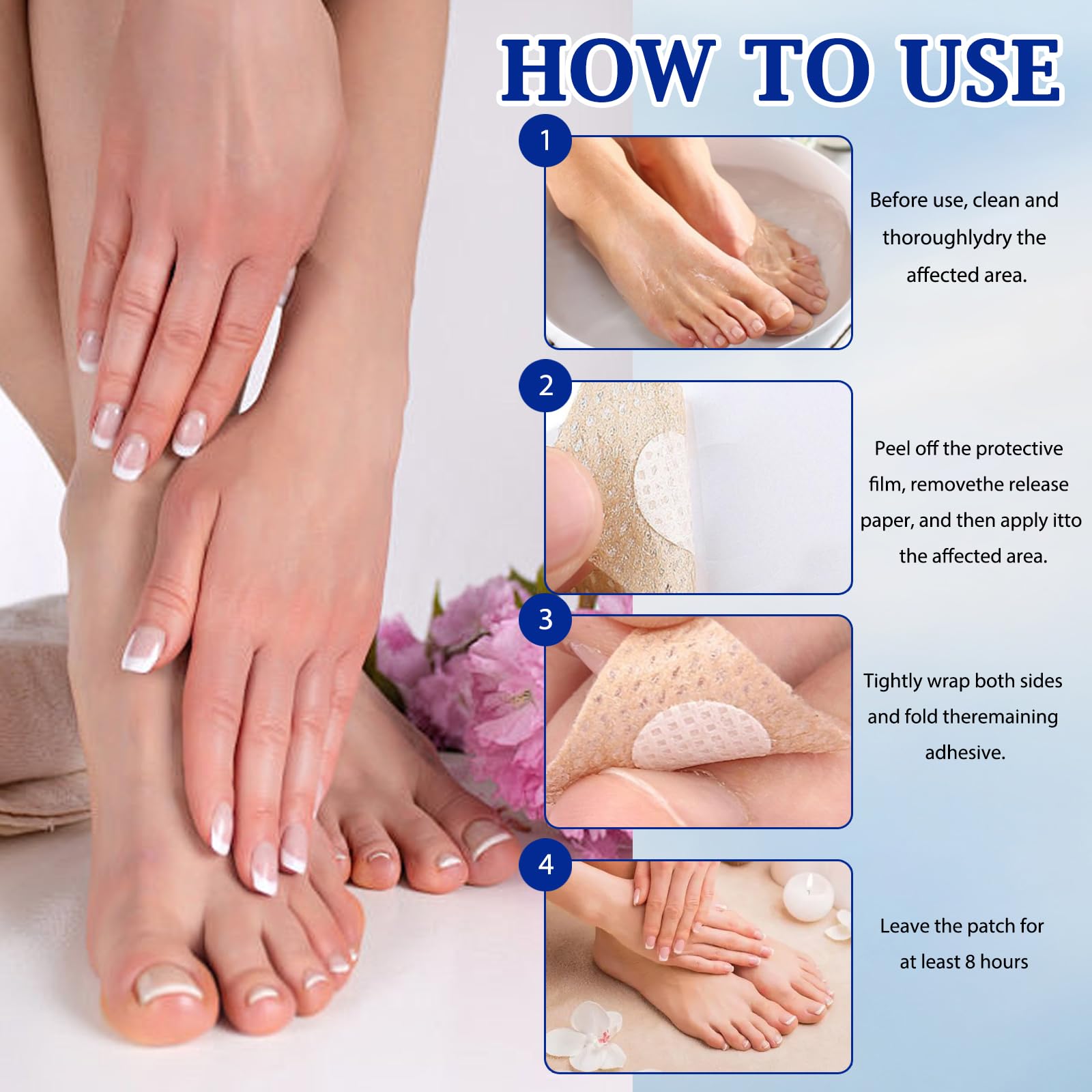 Fungal Nail Patches, Cuscinetti Multiuso per la Riparazione delle Unghie dei Piedi – Trattamento per Micosi delle Unghie dei Piedi Extra Forte, per Riparare Unghie Danneggiate (A)