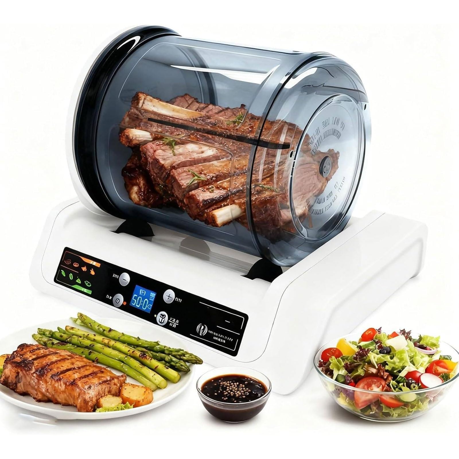 Marinador eléctrico para carne de 5 l, máquina de vacío comercial con temporizador y control táctil, decapado automático de carne para pollo, hamburguesa, tocino