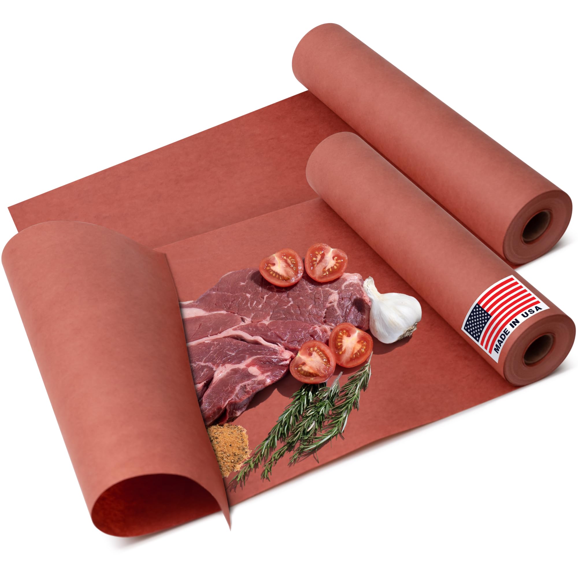 Rollo de papel de carnicero rosa de 12 pulgadas x 100 pies fabricado en Estados Unidos (paquete económico de 2) – Papel de carnicero de melocotón de grado alimenticio – Perfecto para barbacoa
