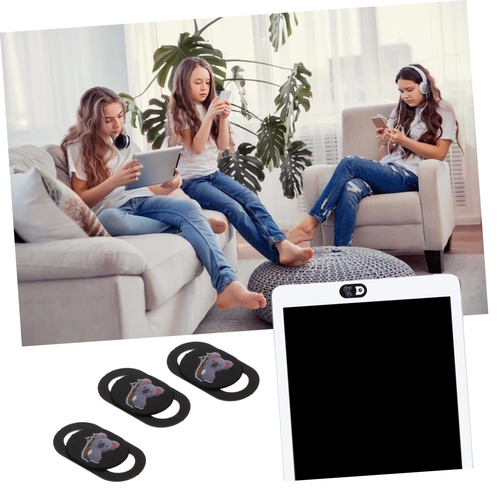 Bloqueador De Cámara 3 Piezas Cubierta De Privacidad De La Cámara Camera Material De Protección del Medio Ambiente Plástico Control Deslizante Cubierta De Cámara para Tabletas