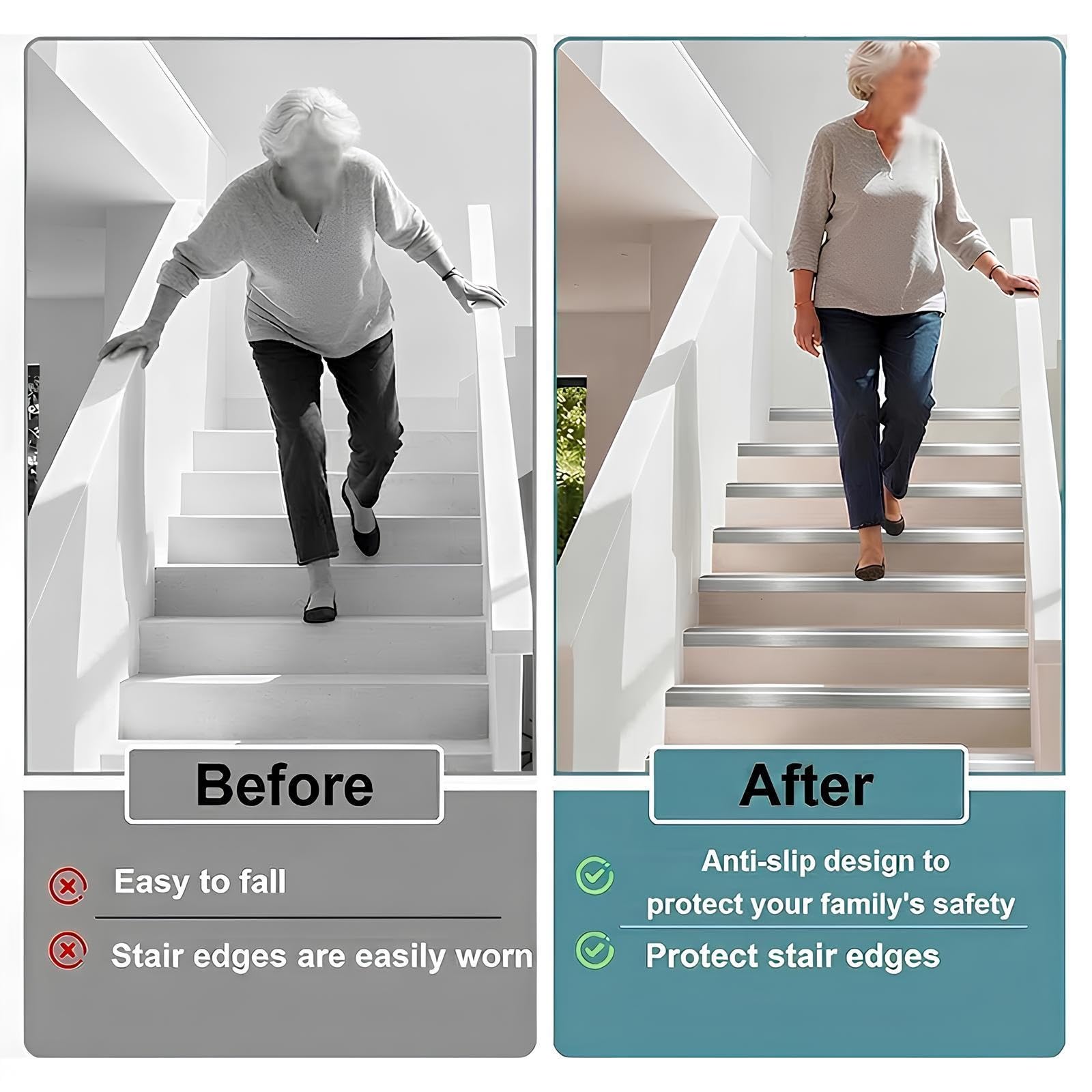 Perfil De Borde De Escalera Antideslizante En Aluminio Con Inserción
