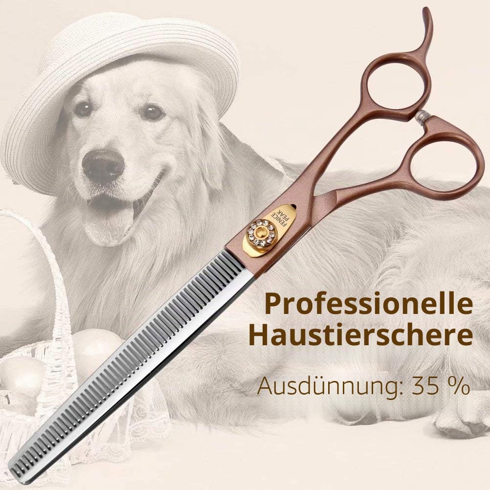 Professionelle Effilierschere für Hunde und Katzen, 1,2 cm, Fellpflegeschere aus 440C-Edelstahl, Effilierschere für Hunde, 50/56 Zähne