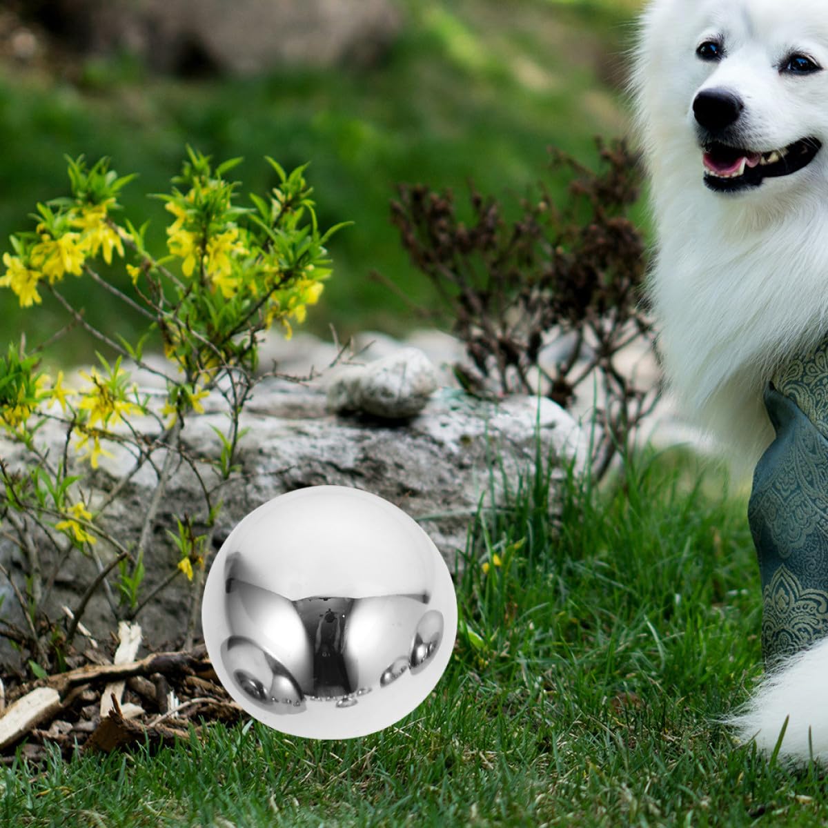 SOLUSTRE Set 9 Pezzi Mezza Sfera Decorativa in Acciaio Inossidabile Lucida, Globo Riflettente per Giardino e Decorazione Esterni, Design Elegante e Resistente