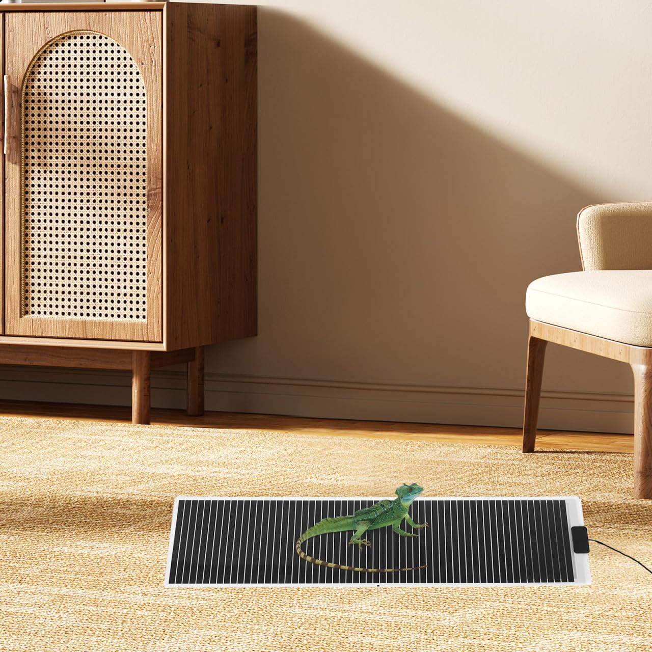 GANAZONO Tampon De Chauffage pour Terrarium avec Thermostat Réglable 31.50X11.14In Tapis Chauffant Reptile Chauffage Rapide Compatible Serpents Lézards Tortues Geckos Sécurisé
