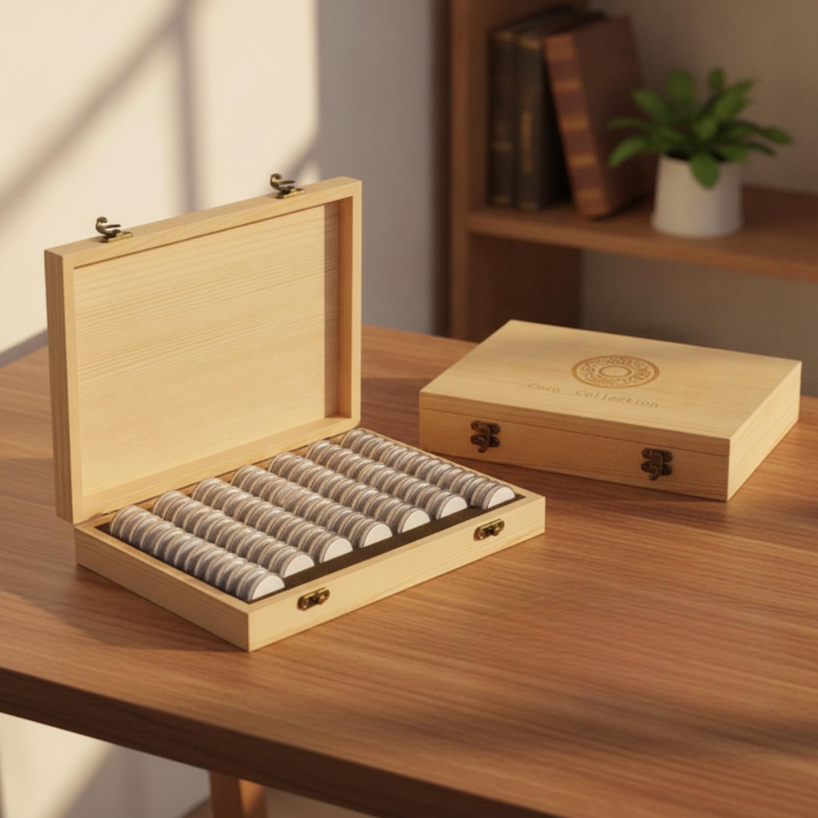100 Piezas Caja Monedas con Cápsulas