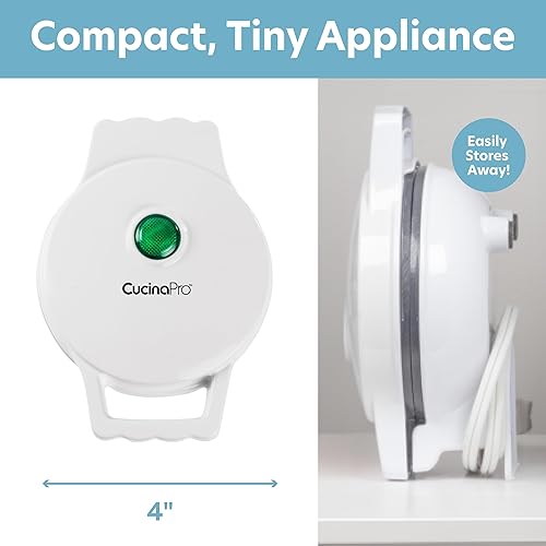 Miniatura 3 de CucinaPro Pizzelle Maker - Juego de 2 unidades  Panadero de pizzelle antiadherente y mini prensa italiana para gofres, fácil de usar para galletas