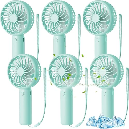 Mini ventilador de mano potente de 3 velocidades, ventilador personal pequeño portátil recargable con base USB para mujeres, maquillaje de pestañas,