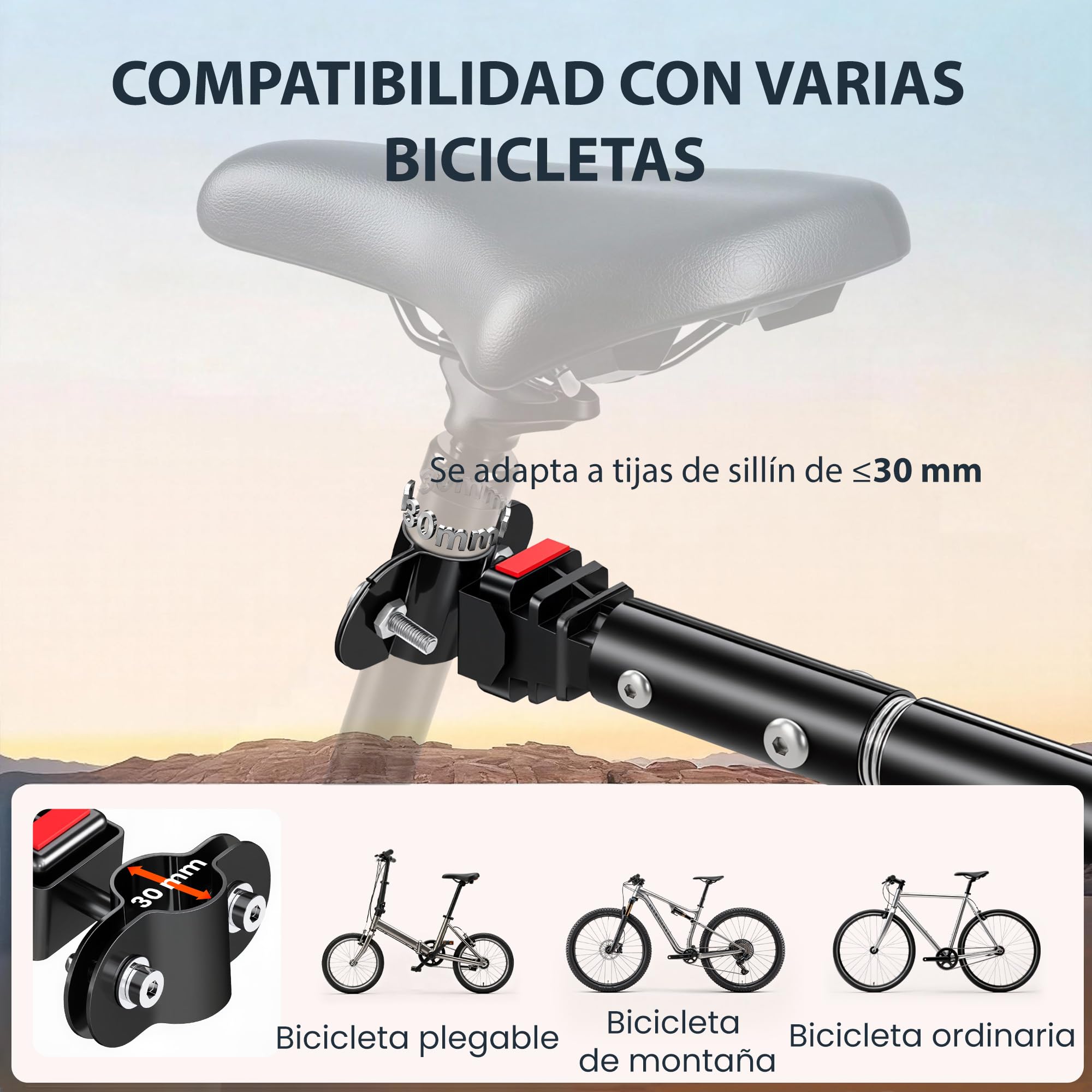 HOMCOM Remolque de Bicicleta para Carga 40 kg, Carro de Mano con Cubierta de Tela Oxford Impermeable, Reflectores, Marco de Acero y Asas para Transporte de Equipaje, 144x59x80 cm