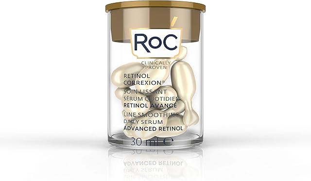 RoC - Retinol Correxion Line Smoothing Night Serum Capsules - Daily Anti-Aging Skin Care Treatment - Firming Moisturiser - 10-Piece