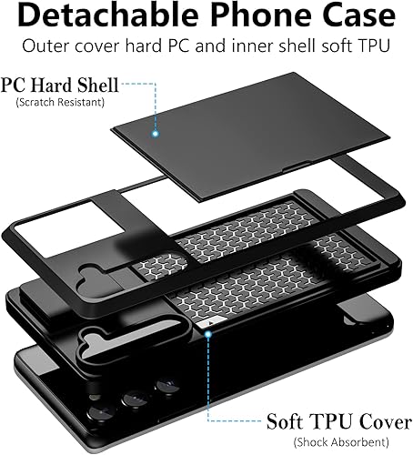 Miniatura 2 de Vofolen Funda para Samsung Galaxy S23, tarjetero para tarjeta de crédito, ranura para identificación, puerta corredera, bolsillo oculto, para