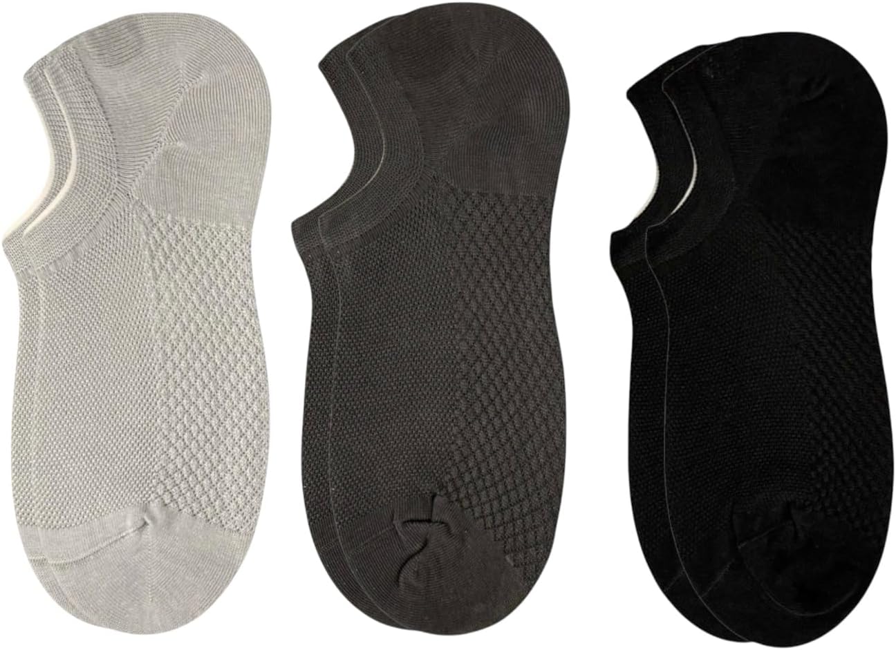 ORI® Men’s No-Show Cotton Socks – Breathable Anti-Slip Invisible Socks, Low Cut Casual Dress (6 Pairs, White/Mixed)