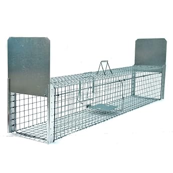 Super Strong Trap Marten Trap Cat Trap Fox Trap Beaver Trap Animal Trap Box Trap Wire Trap 2 Doors Size 150 x 34 x 34 cm with Extra Bait
