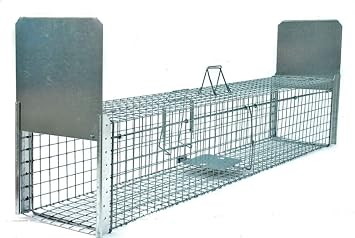Super Strong Trap Marten Trap Cat Trap Fox Trap Beaver Trap Animal Trap Box Trap Wire Trap 2 Doors Size: 150 x 34 x 34 cm with Extra Bait