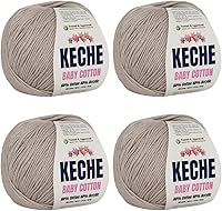 Vista 17 de Keche Hilo de algodón, 60% algodón, 40% hilo acrílico, hilo de algodón suave para crochet y tejer, hilo amigurumi, 1 madeja/bola, 1.76 onzas (50g)