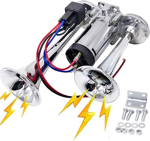 Bocina de aire de 12 V para camión 150 DB ruidoso kit de bocinas de aire de doble trompeta eléctrica universal con compresor para cualquier